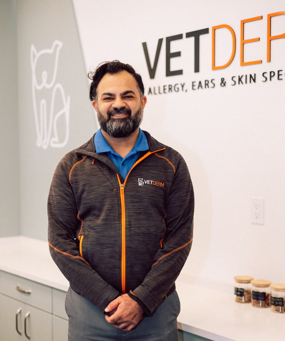 Dr. Jangi Bajwa, board-certified veterinary dermatologist at VetDERM Clinic